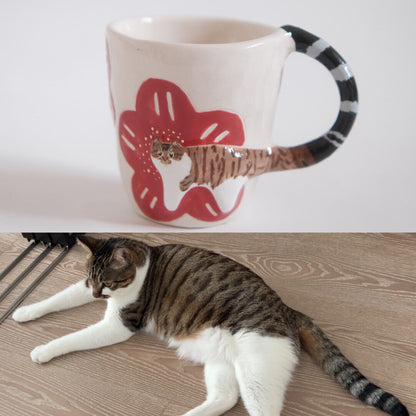 Customizable Cat-Themed Ceramic Cup