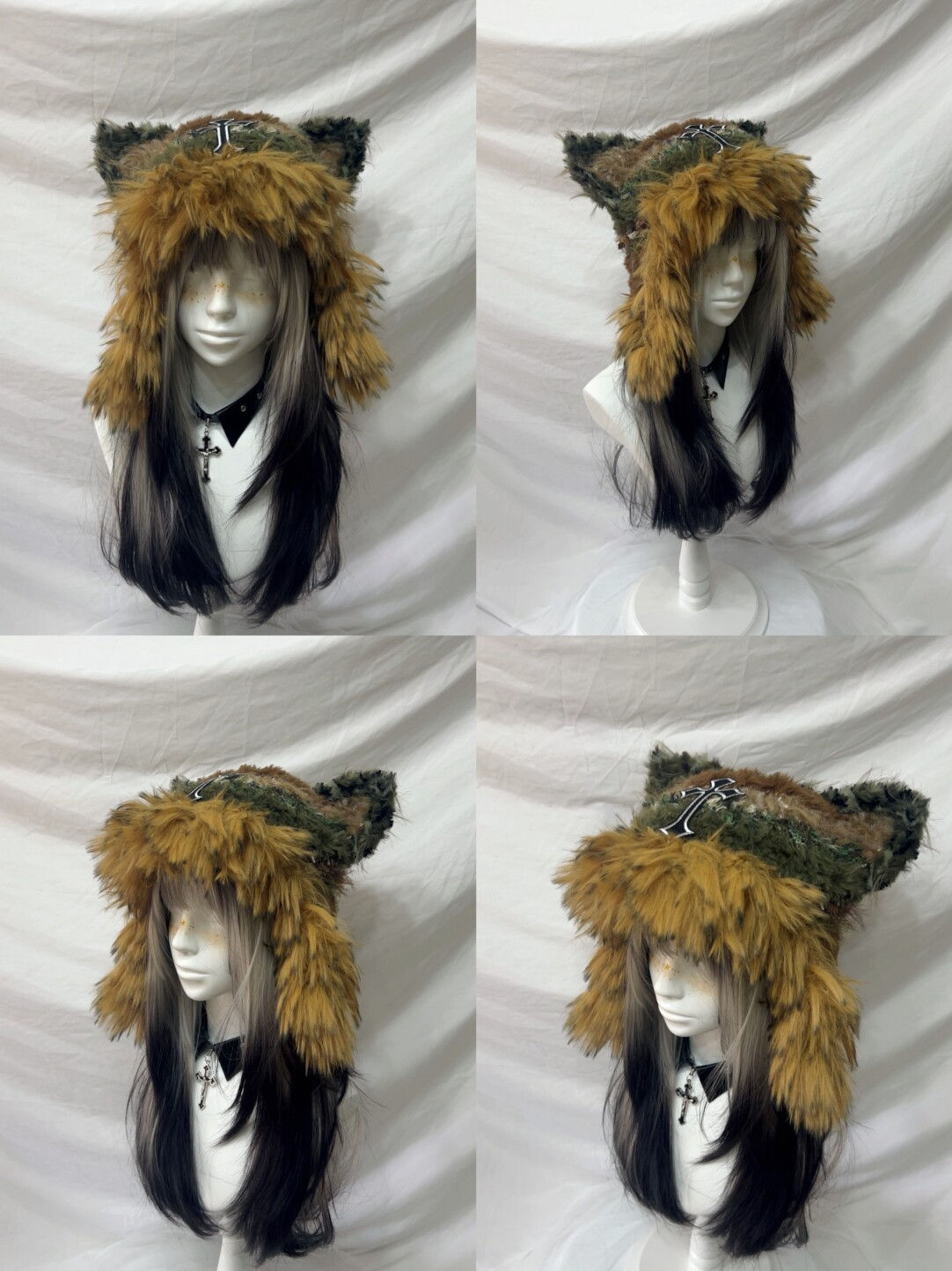 Cute Animal Ear Pom-Pom Crochet Hat