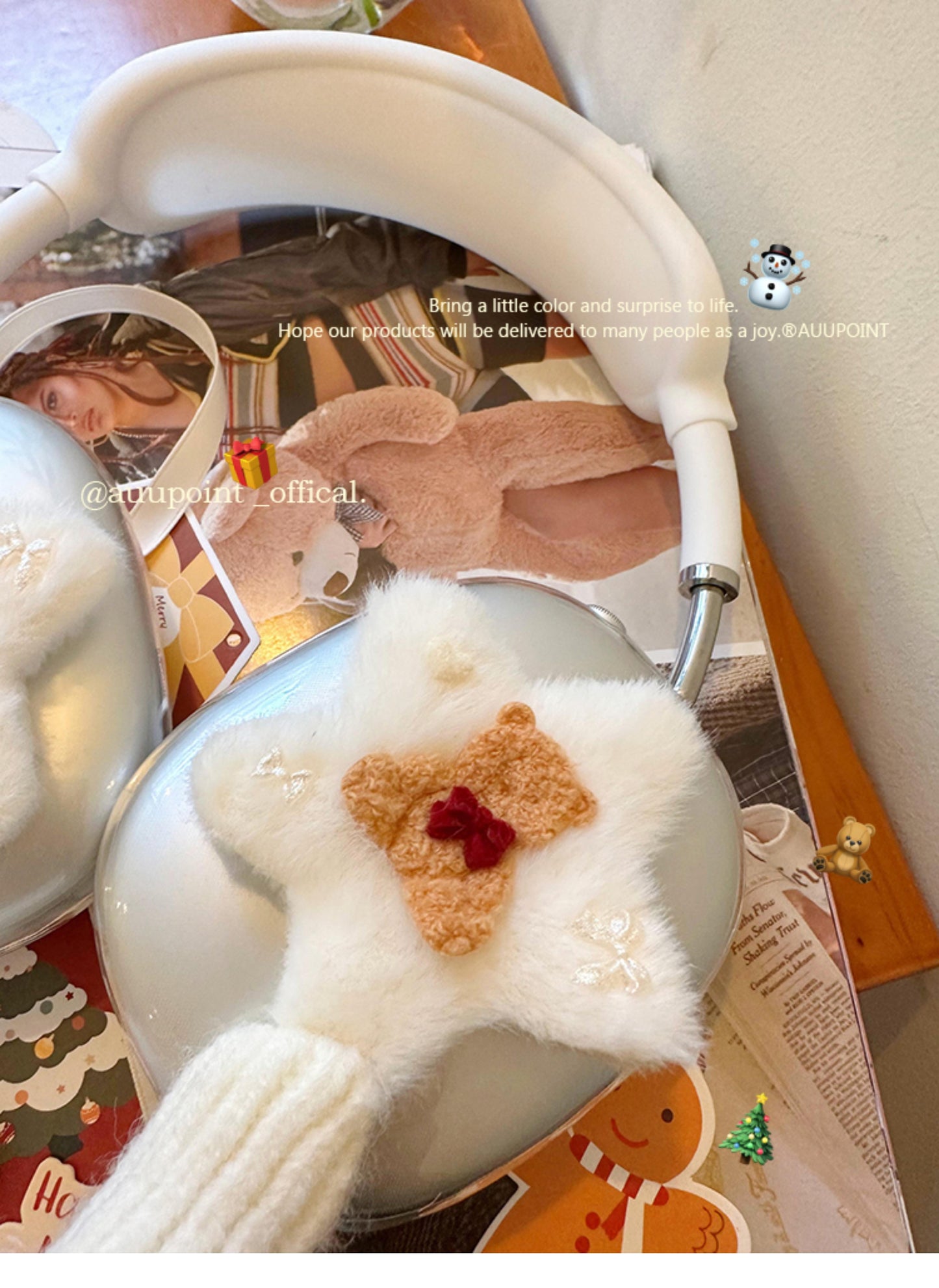 Cute Bear Plush Star AirPods Max Cover