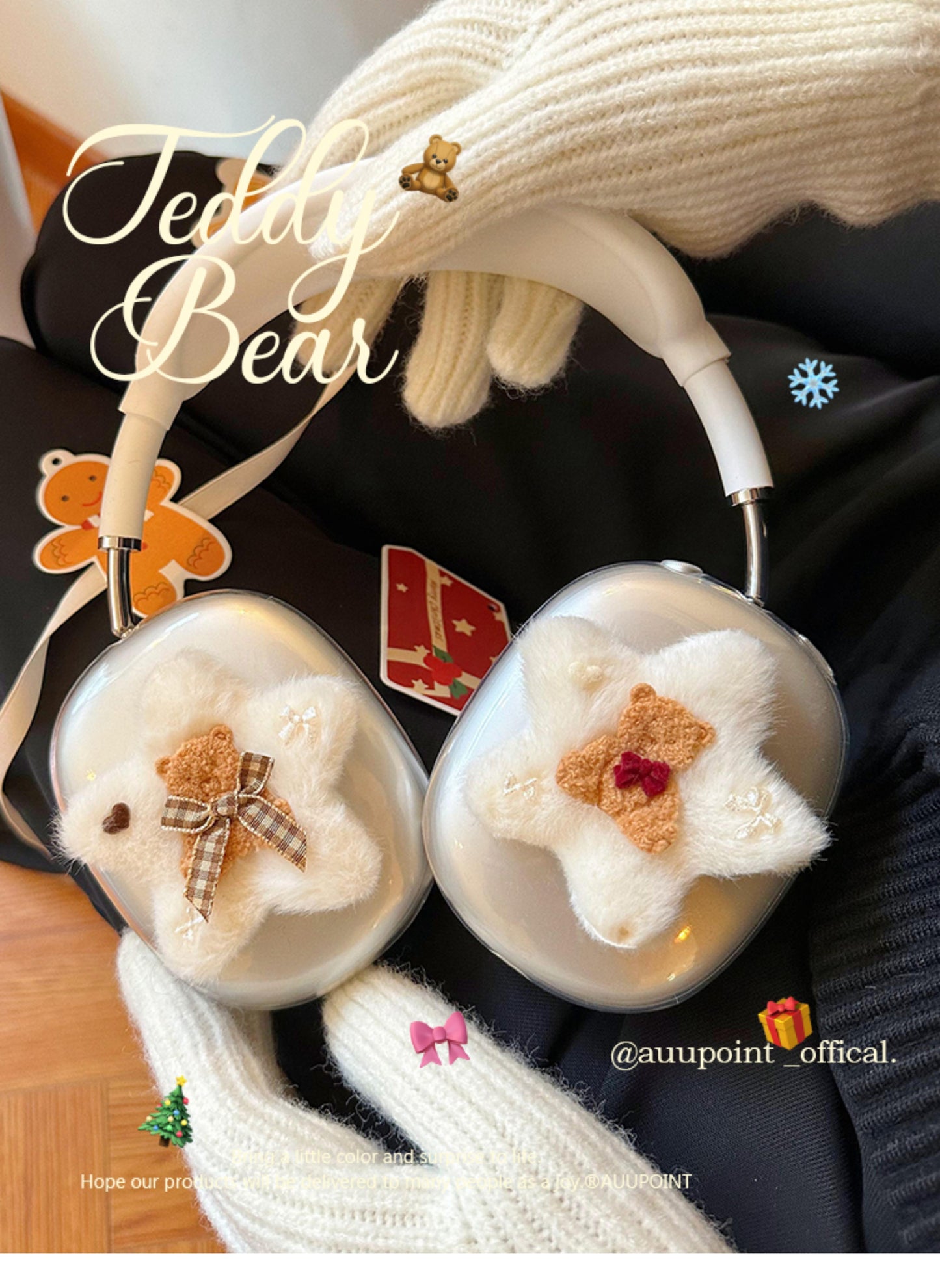 Cute Bear Plush Star AirPods Max Cover