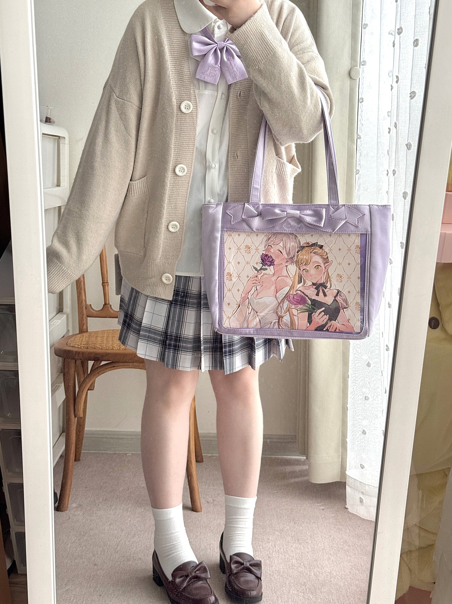 Cute Bow Satin Large-Capacity Tote Ita Bag