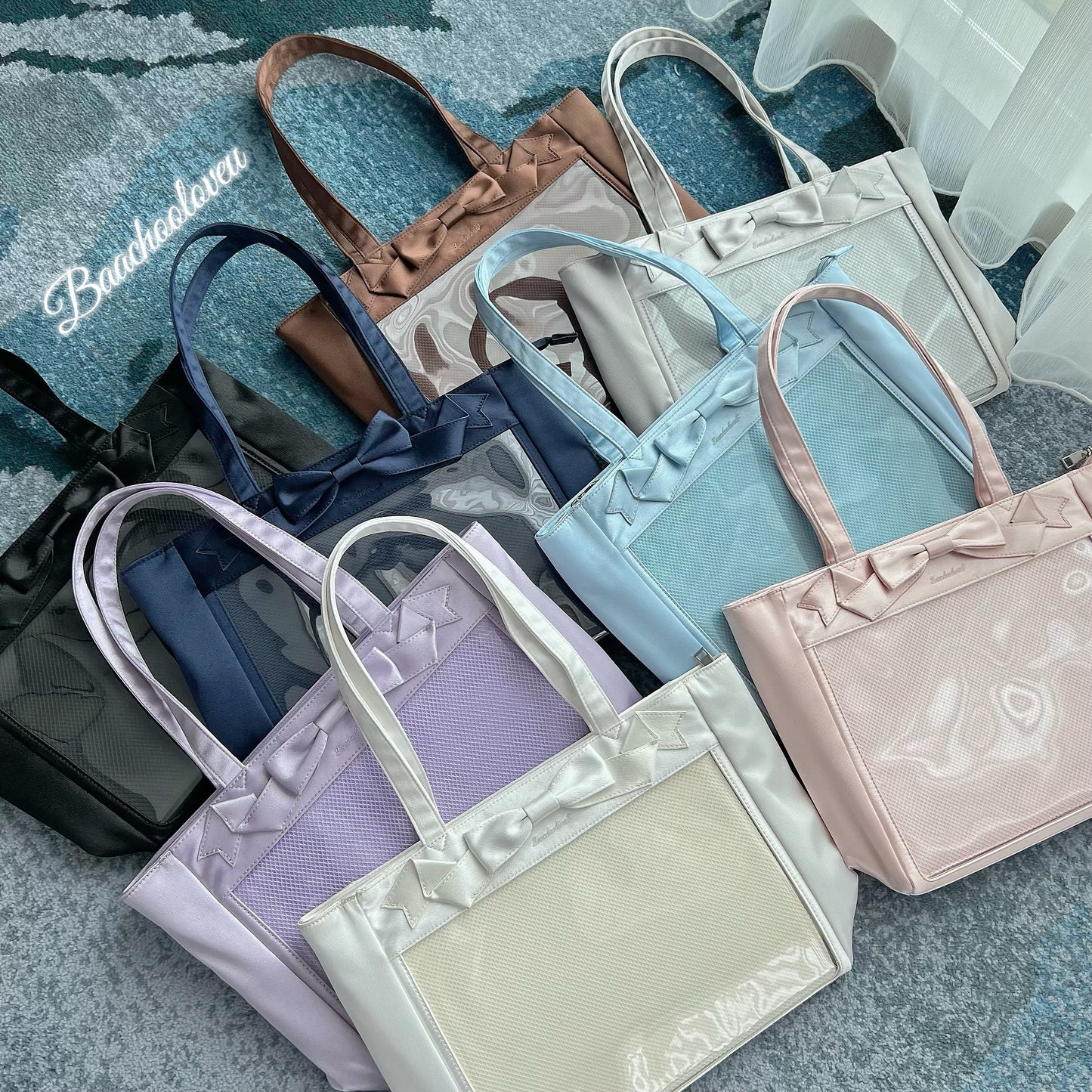 Cute Bow Satin Large-Capacity Tote Ita Bag