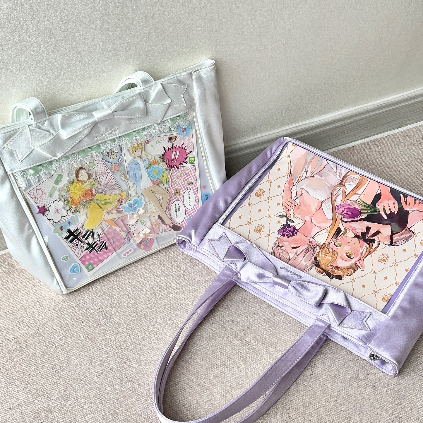 Cute Bow Satin Large-Capacity Tote Ita Bag
