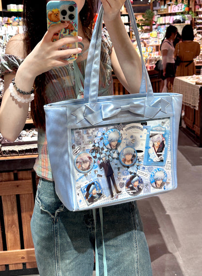 Cute Bow Satin Large-Capacity Tote Ita Bag