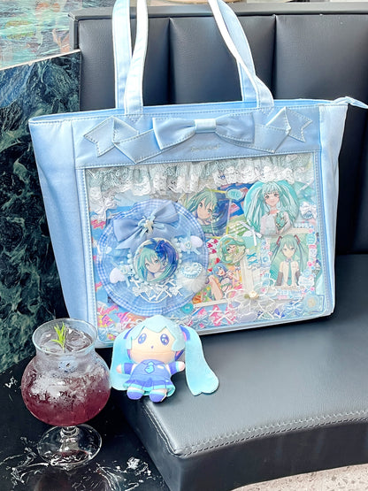 Cute Bow Satin Large-Capacity Tote Ita Bag
