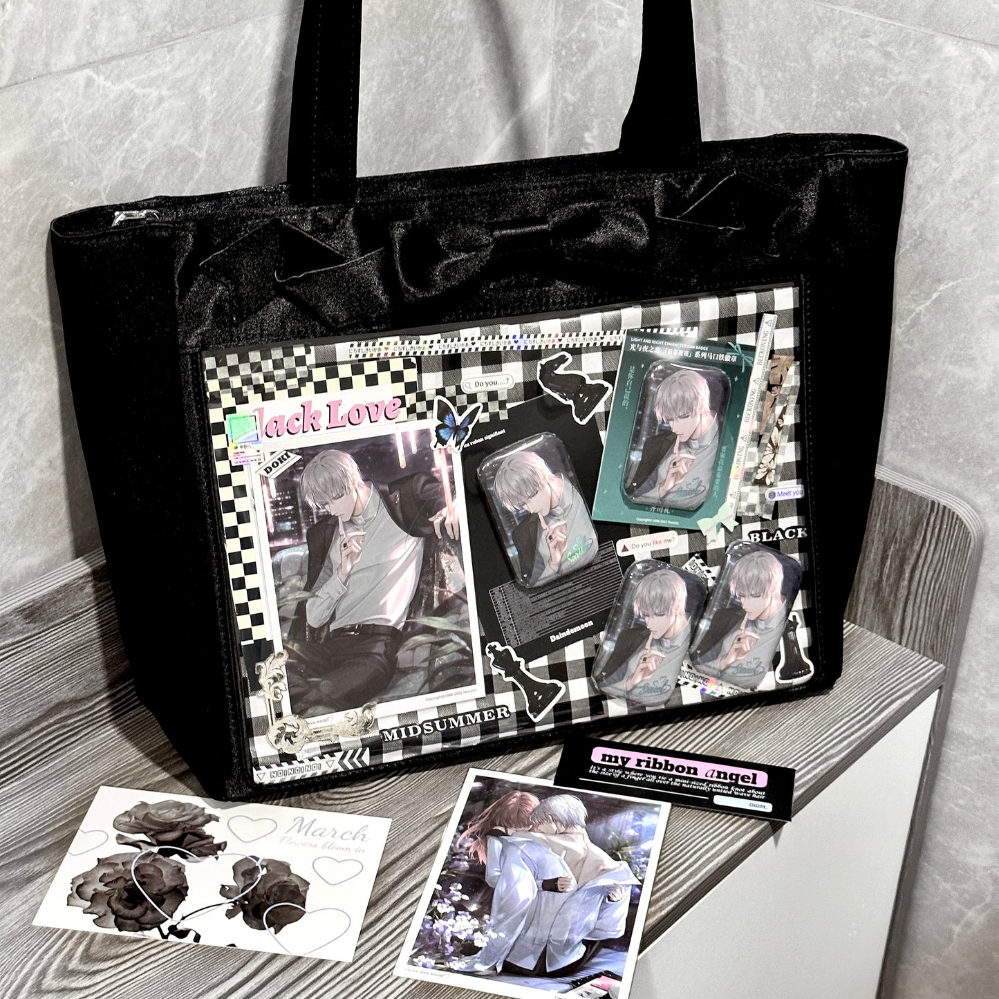 Cute Bow Satin Large-Capacity Tote Ita Bag
