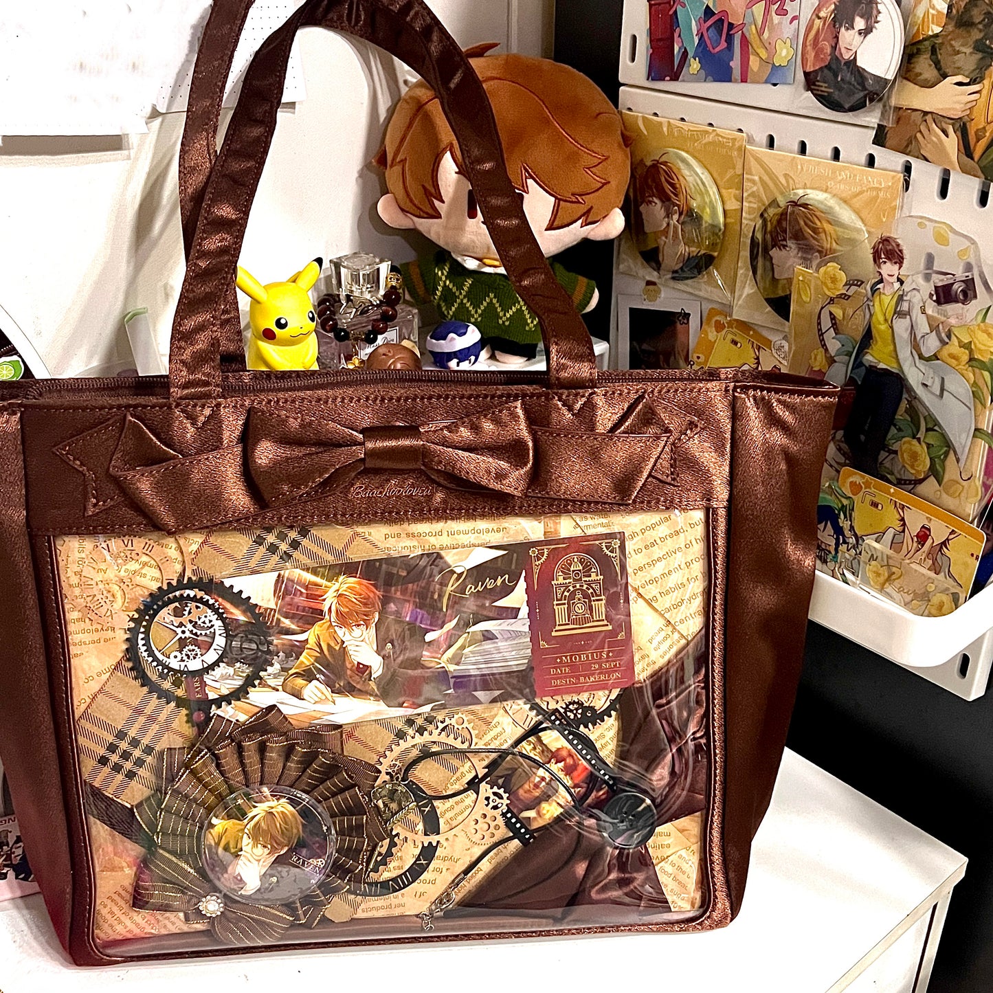 Cute Bow Satin Large-Capacity Tote Ita Bag