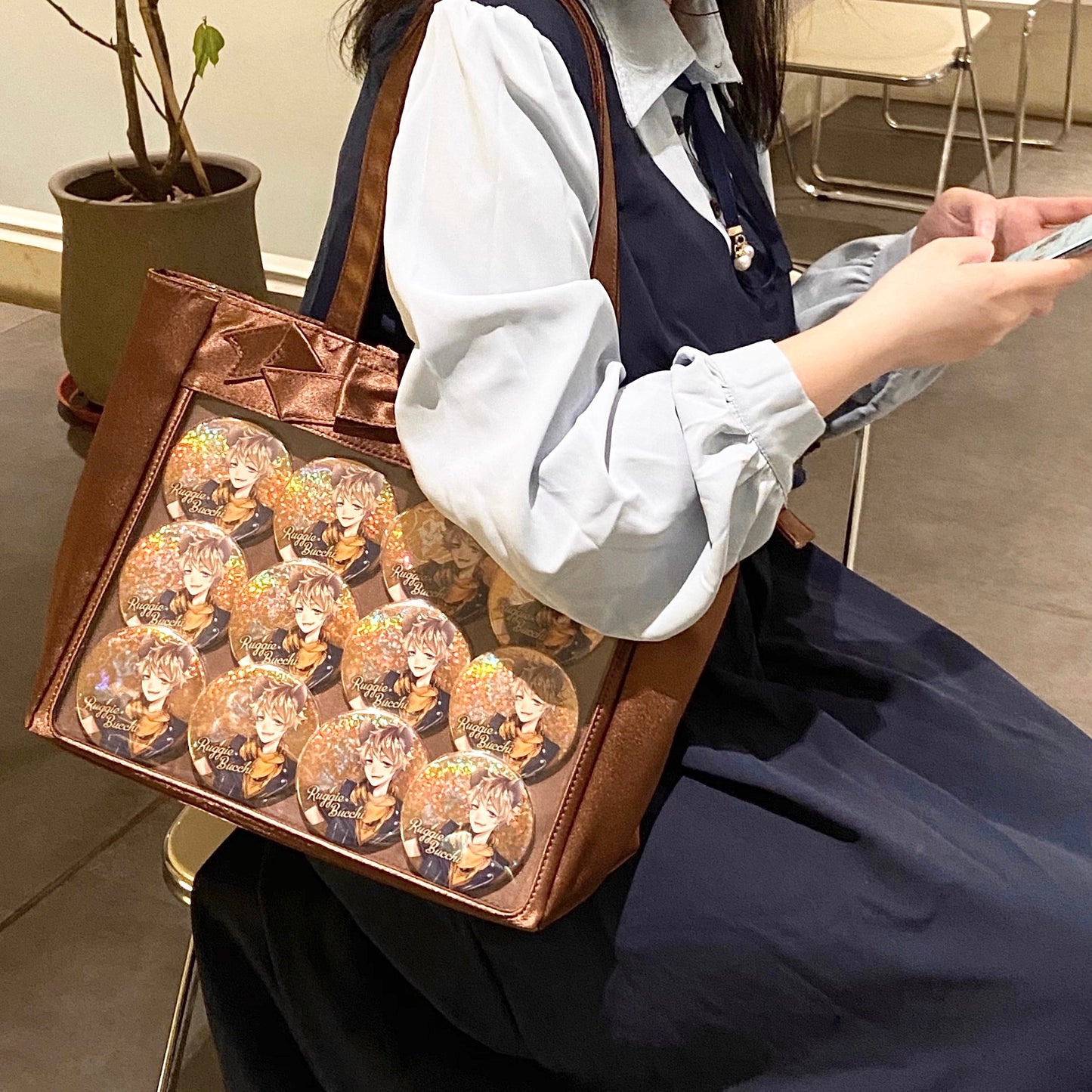 Cute Bow Satin Large-Capacity Tote Ita Bag