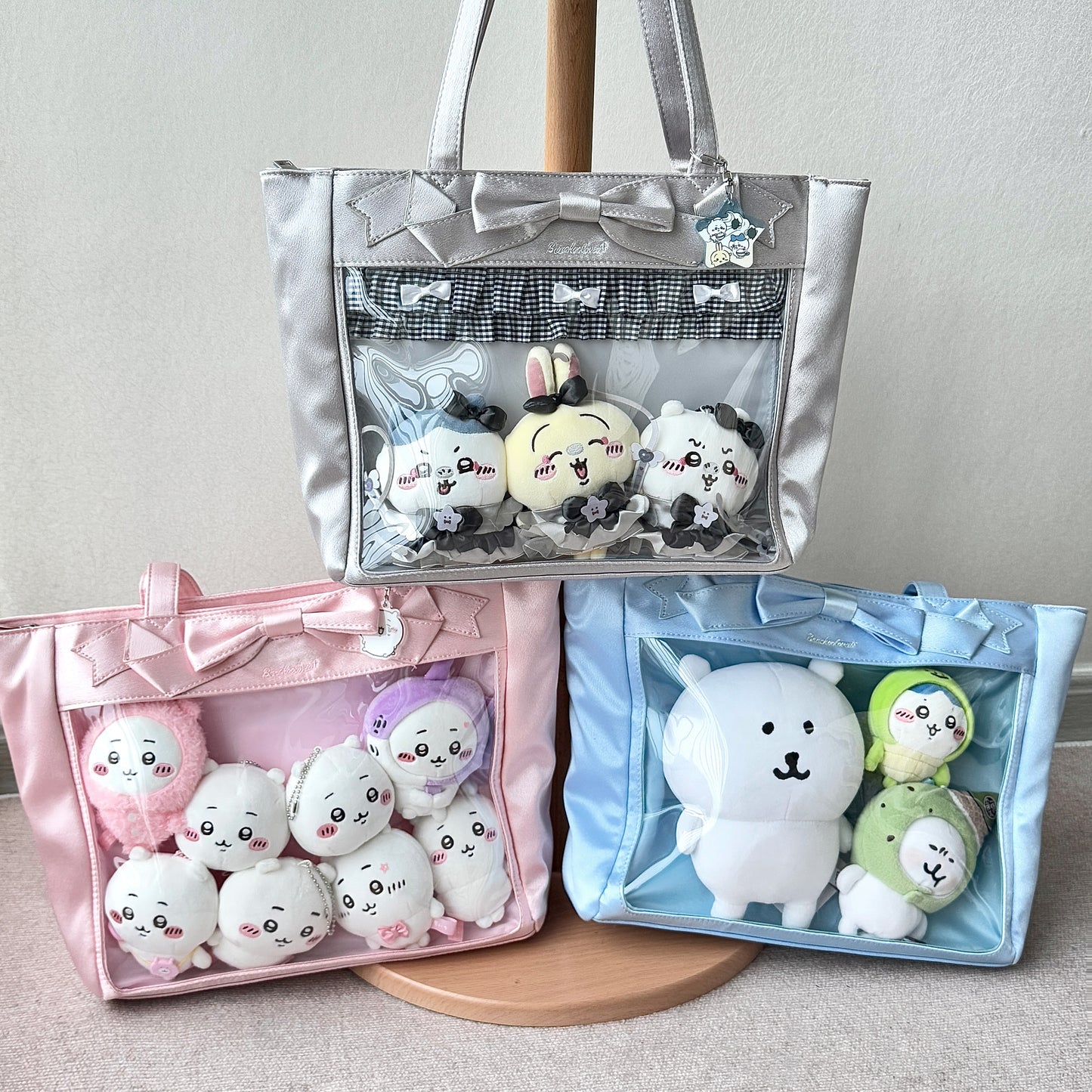 Cute Bow Satin Large-Capacity Tote Ita Bag