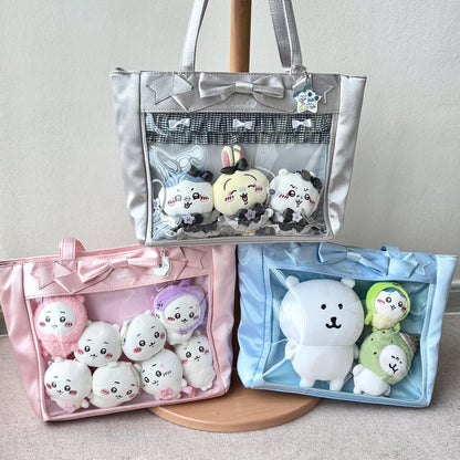 Cute Bow Satin Large-Capacity Tote Ita Bag