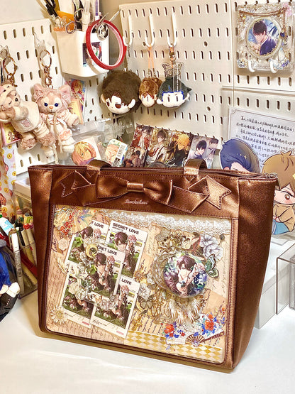 Cute Bow Satin Large-Capacity Tote Ita Bag