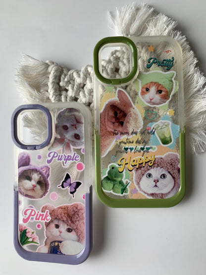 Cute Cats Printed Stand Phone Case