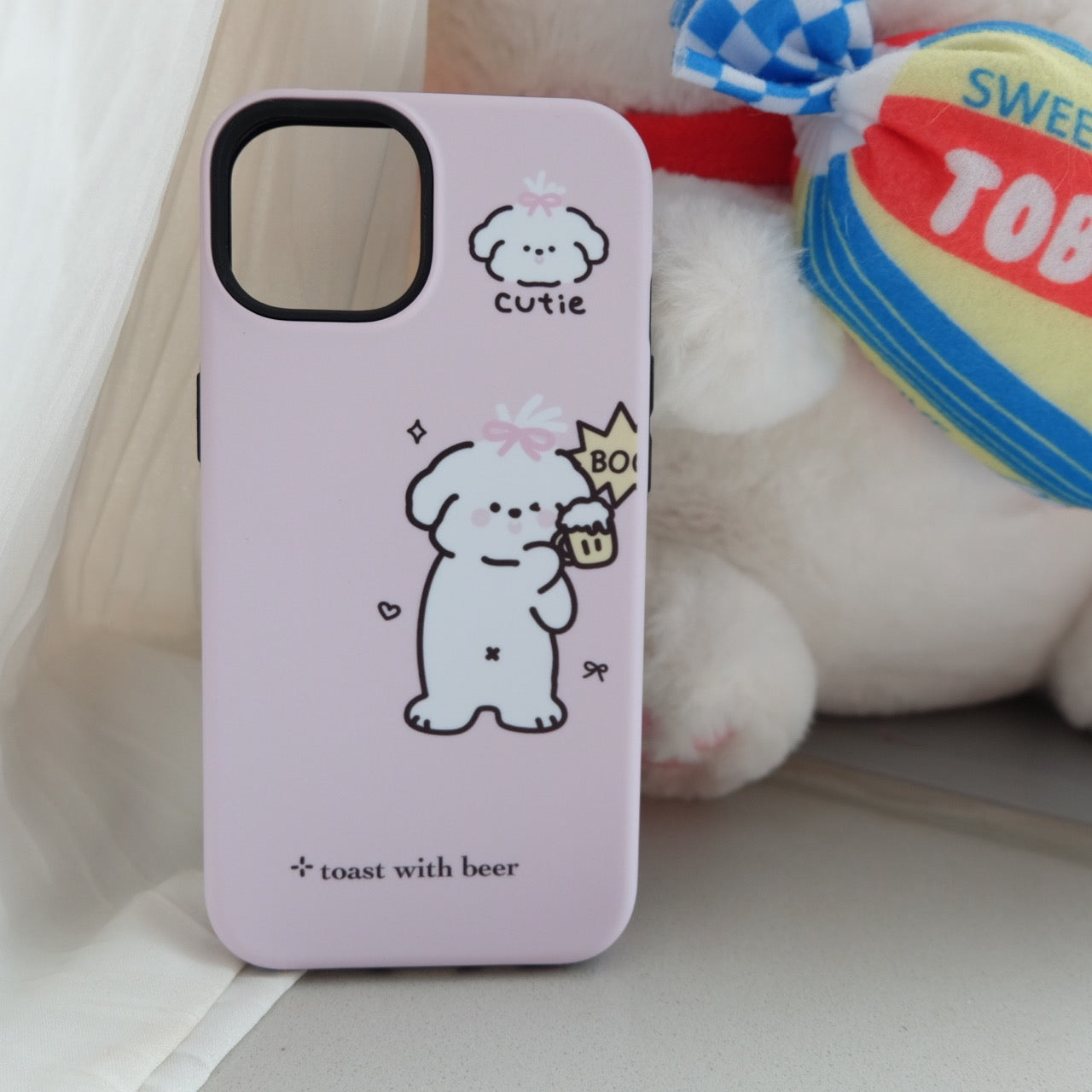 Cute Couple Puppy Double layer Phone Case