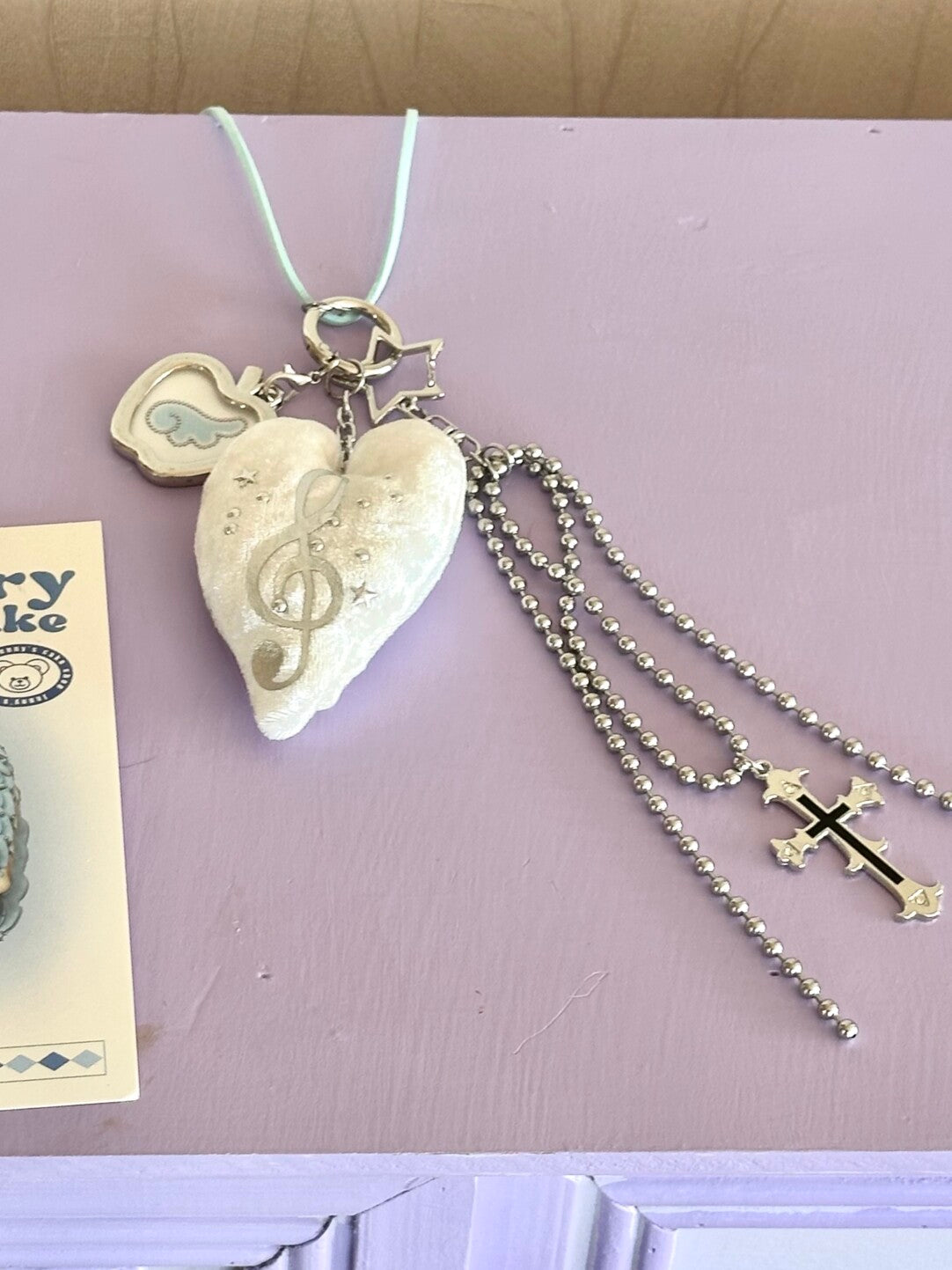 Cute Heart Music Note Apple Album Charm