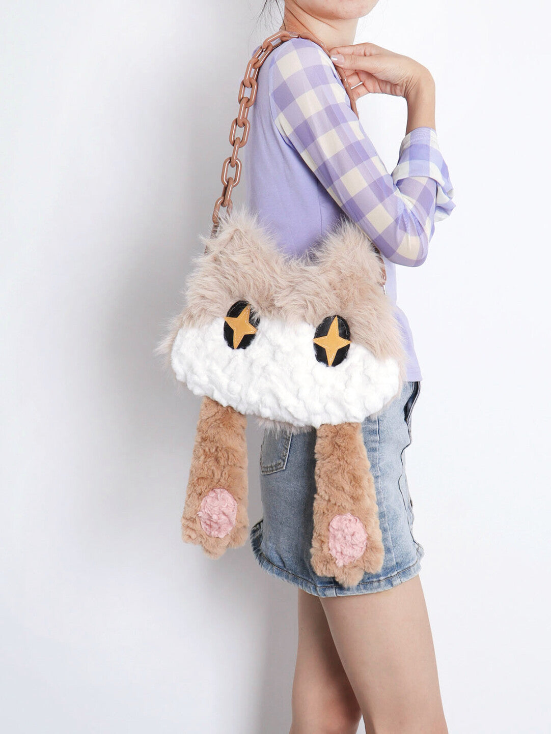 Cute Hiding Face Kitten Shoulder Bag