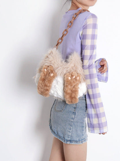 Cute Hiding Face Kitten Shoulder Bag