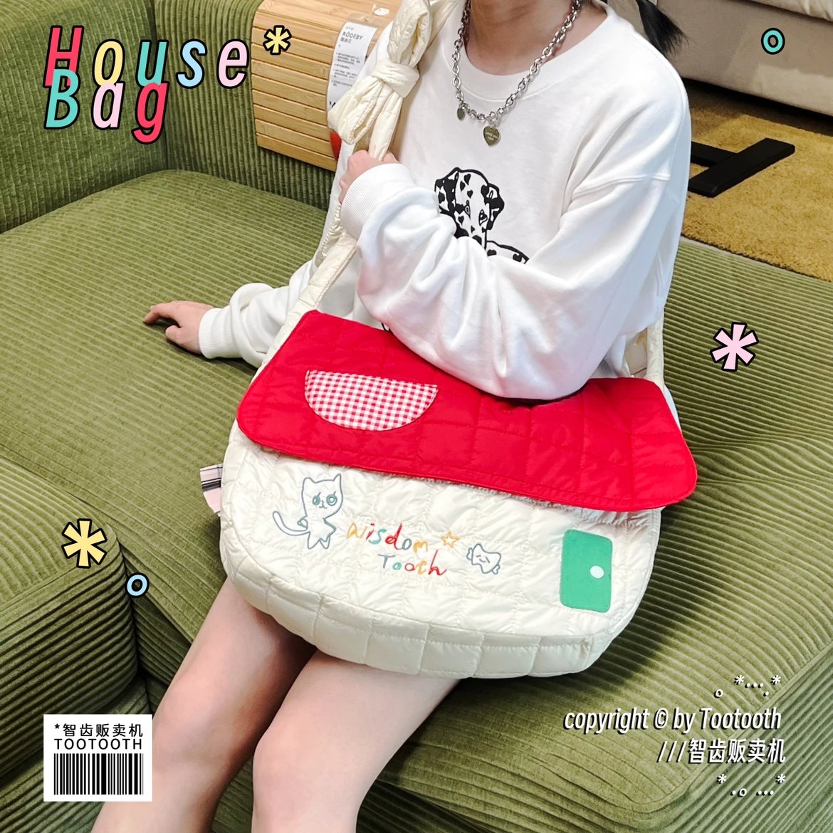 Cute House-Shaped Cloud Crossbody Bag