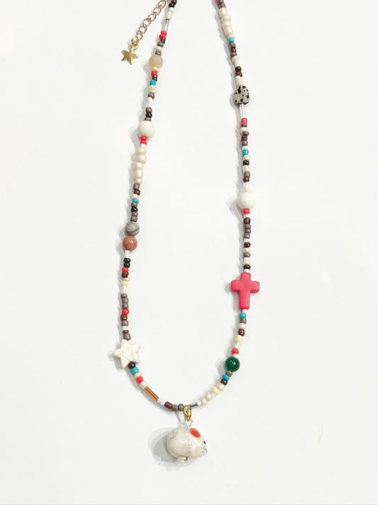 Cute Mouse Beaded Necklace