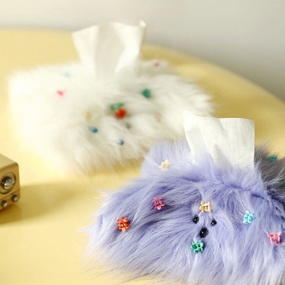 Cute Puppy Plush Tissue Box Cover