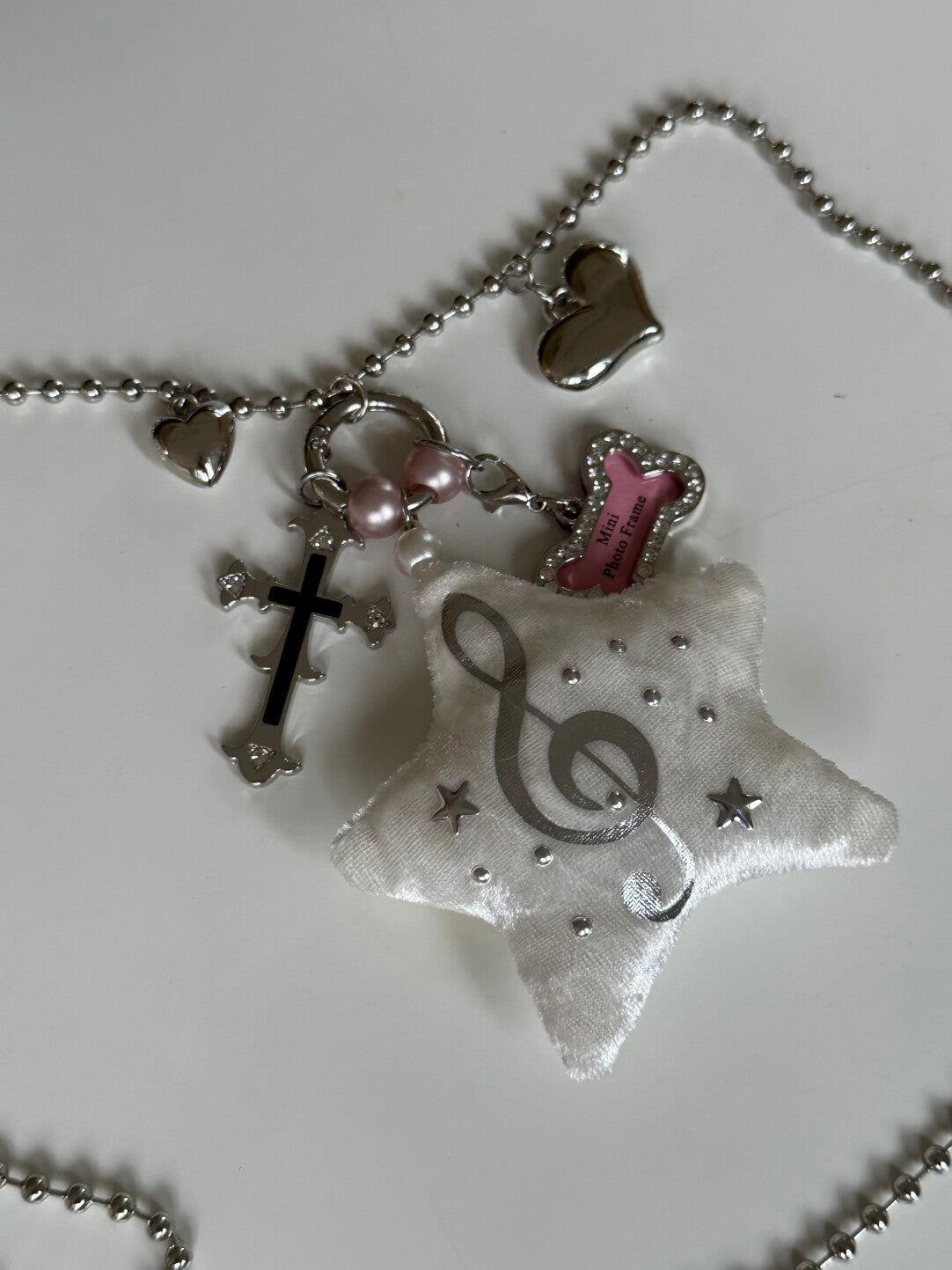 Cute Star Music Note Cross Necklace