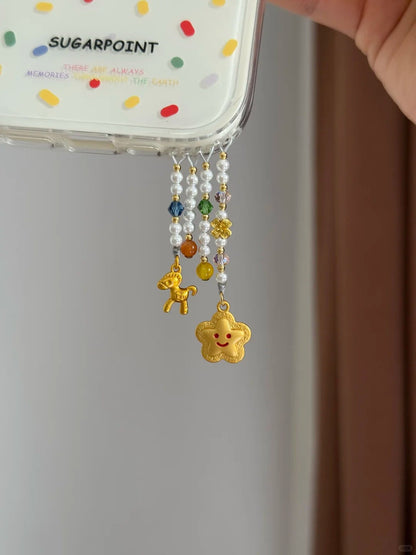 Cute Star Pony Beaded Pendant With Phone Case