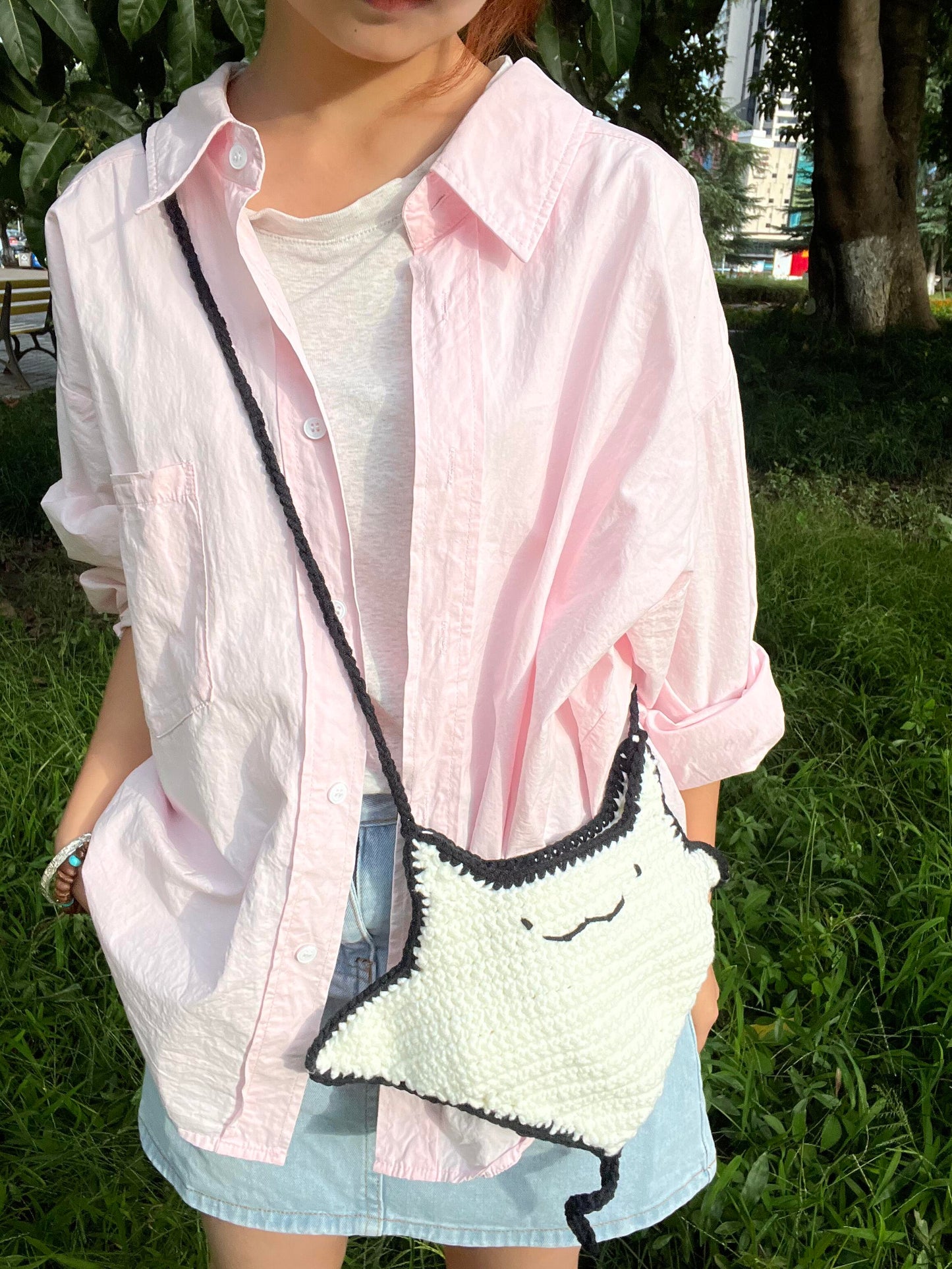 Cute Stingray Crochet Crossbody Bag