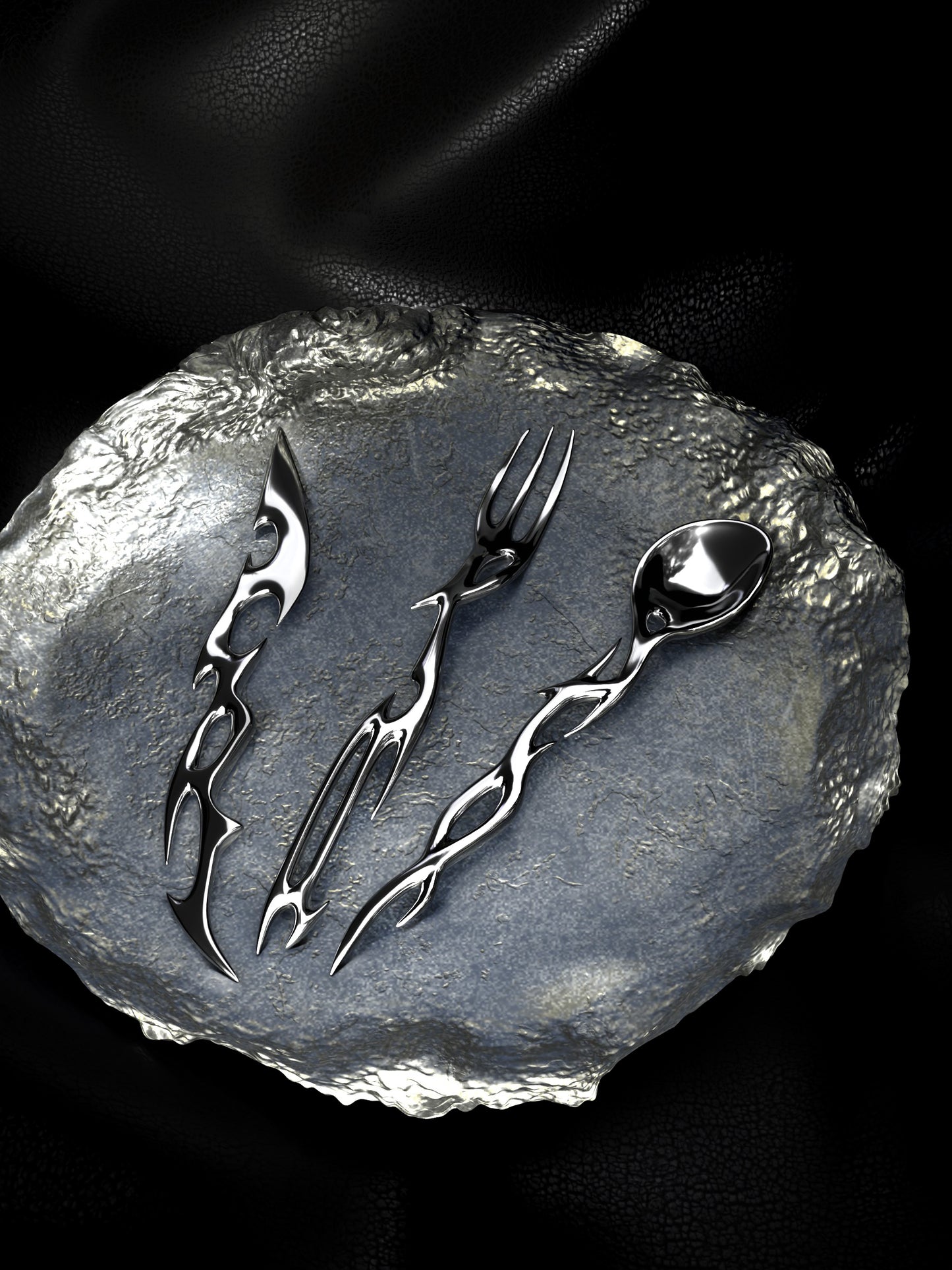 Cyber Rune Futuristic Design Cutlery