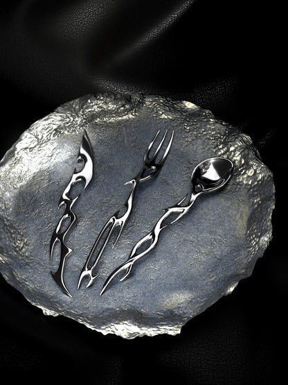 Cyber Rune Futuristic Design Cutlery