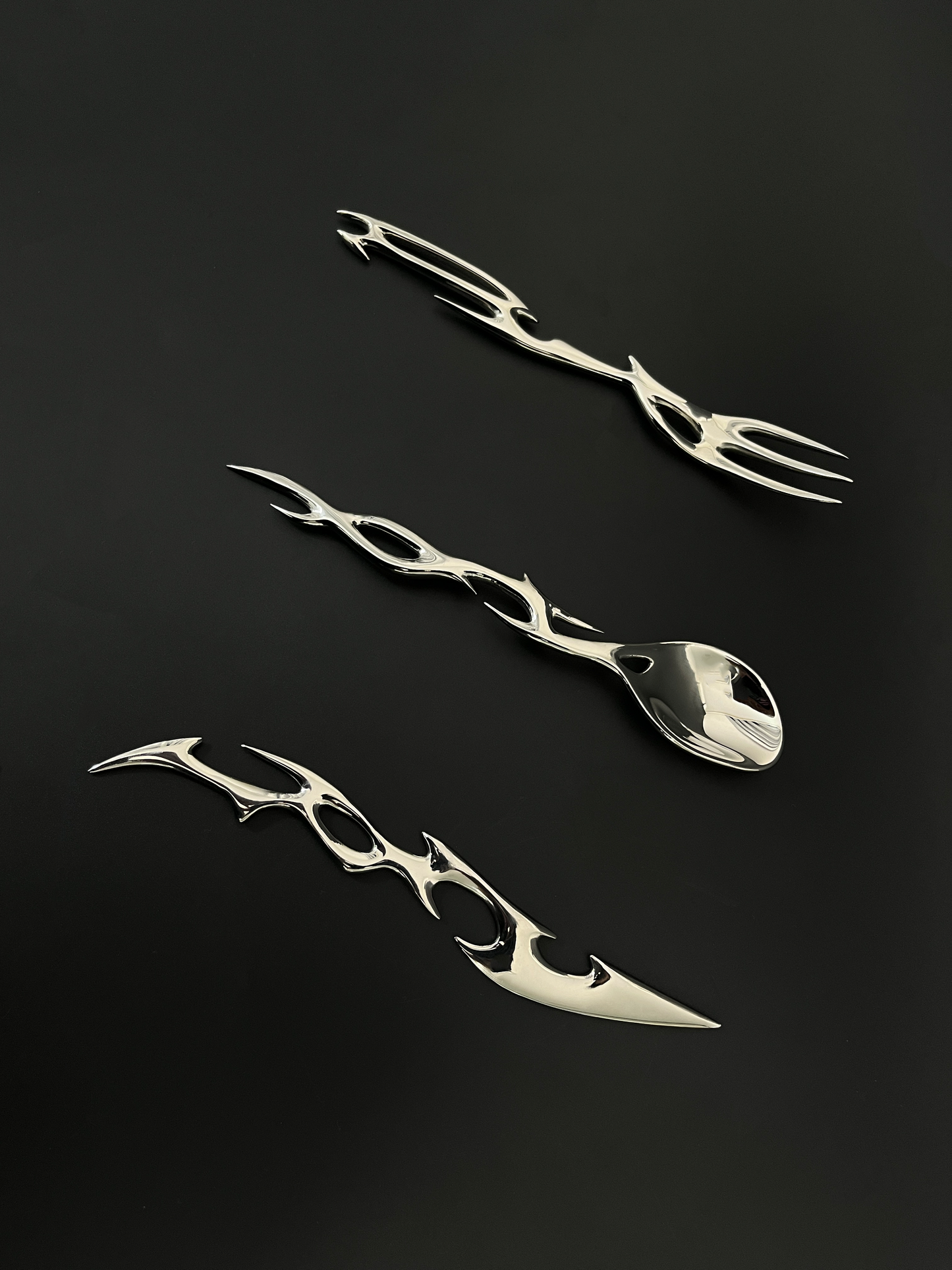 Cyber Rune Futuristic Design Cutlery