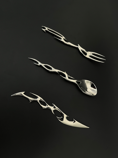Cyber Rune Futuristic Design Cutlery