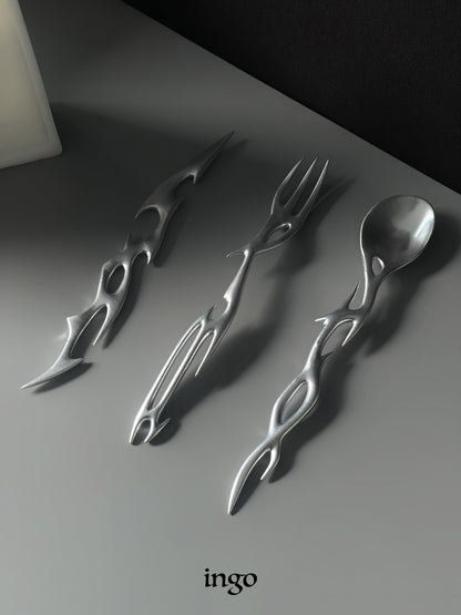 Cyber Rune Futuristic Design Cutlery