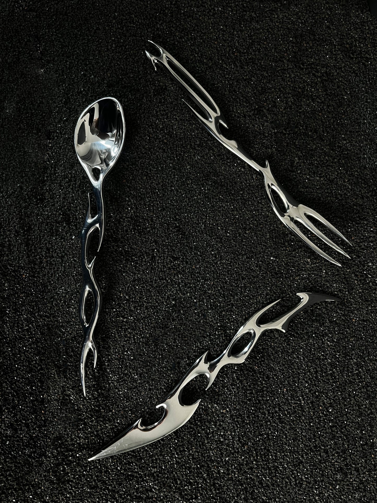 Cyber Rune Futuristic Design Cutlery