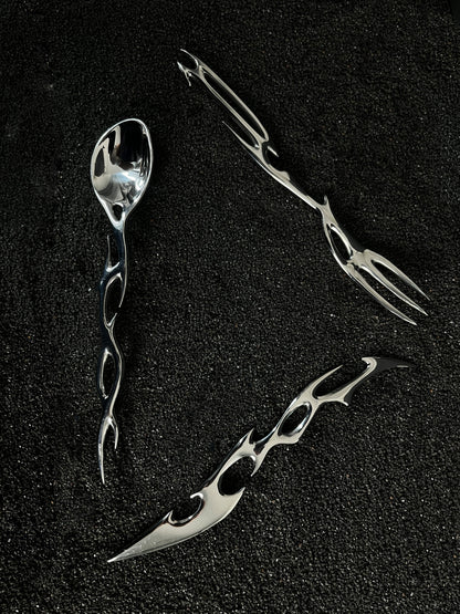 Cyber Rune Futuristic Design Cutlery
