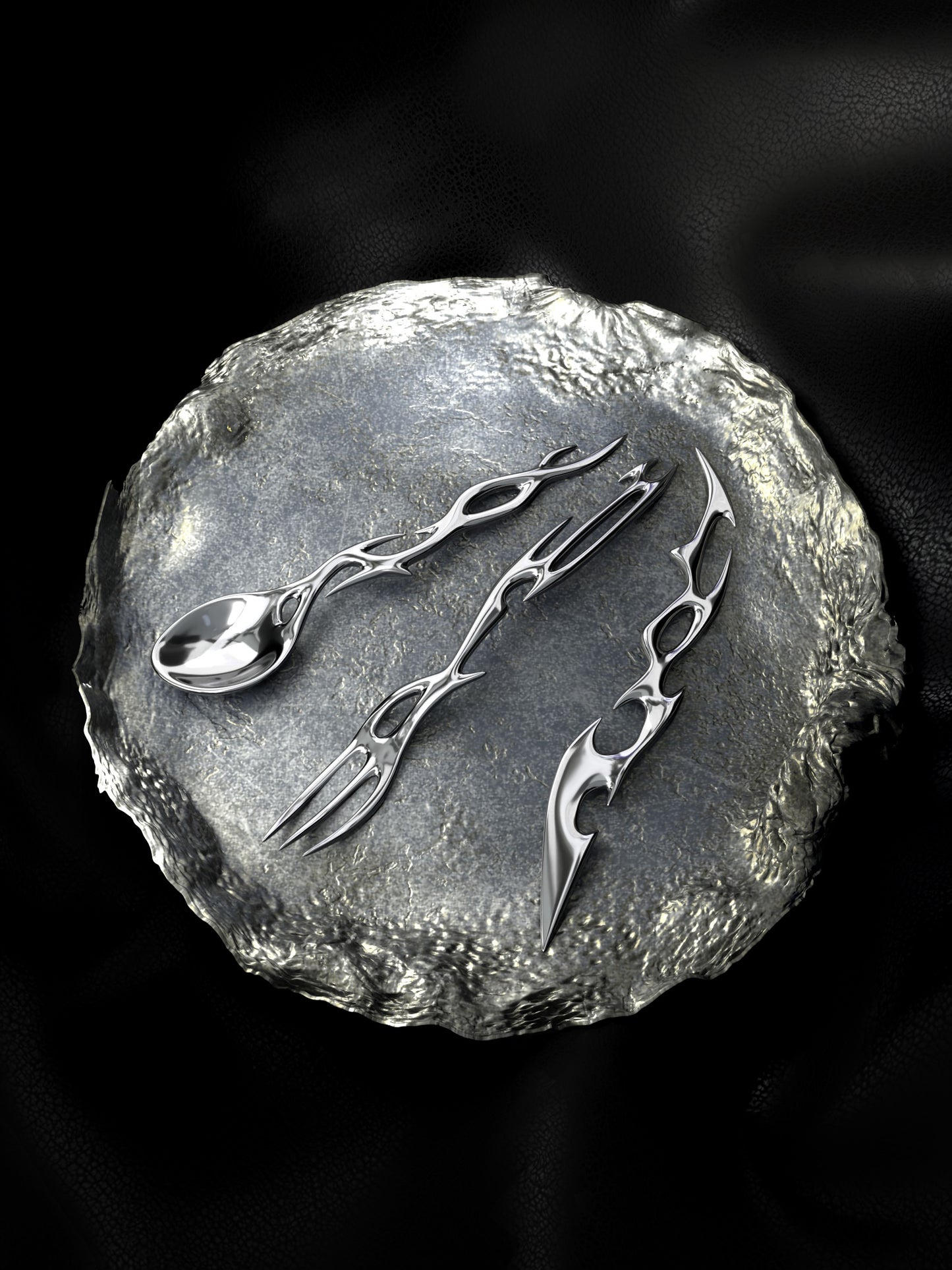 Cyber Rune Futuristic Design Cutlery