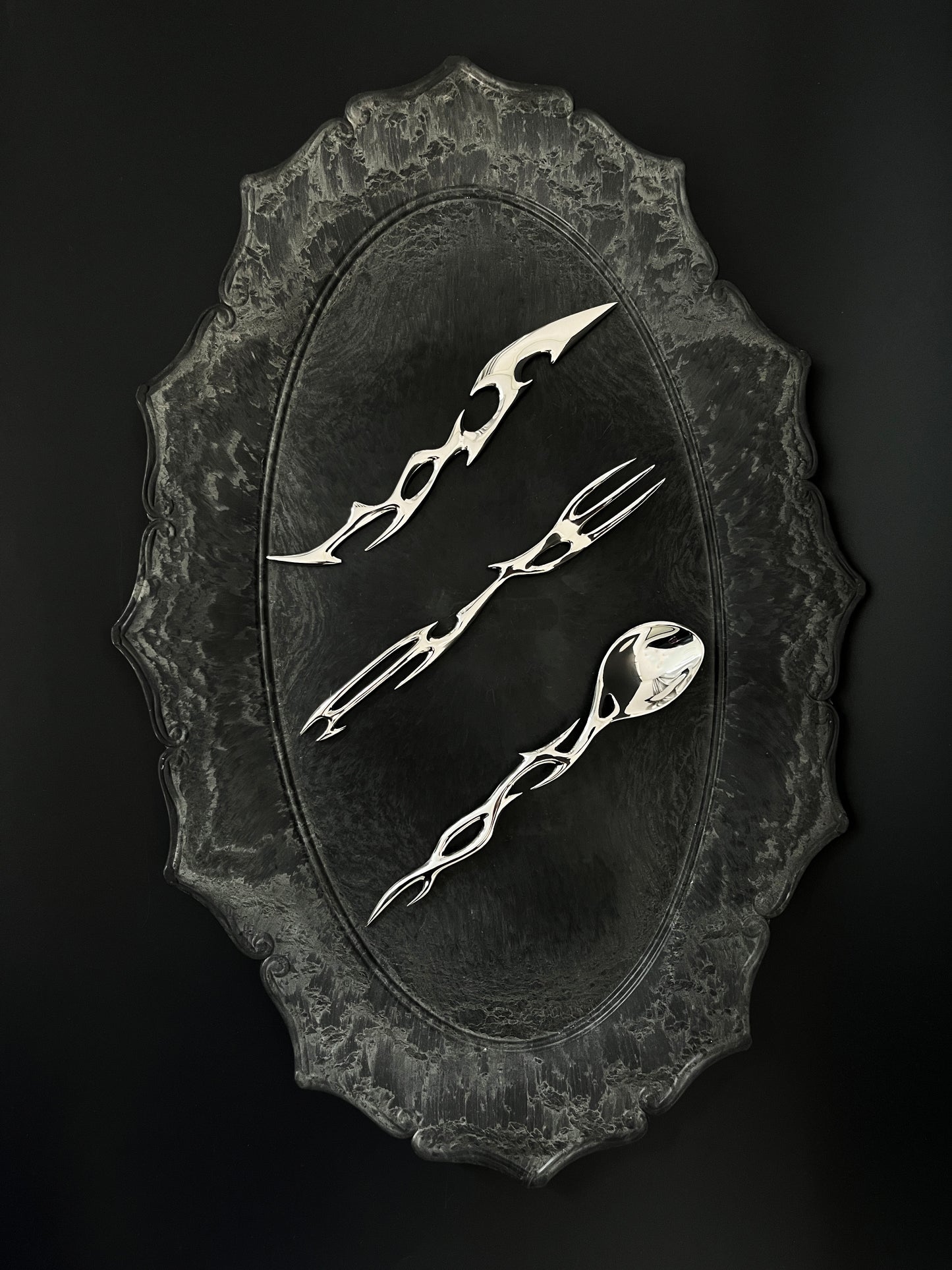 Cyber Rune Futuristic Design Cutlery