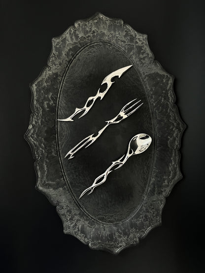 Cyber Rune Futuristic Design Cutlery