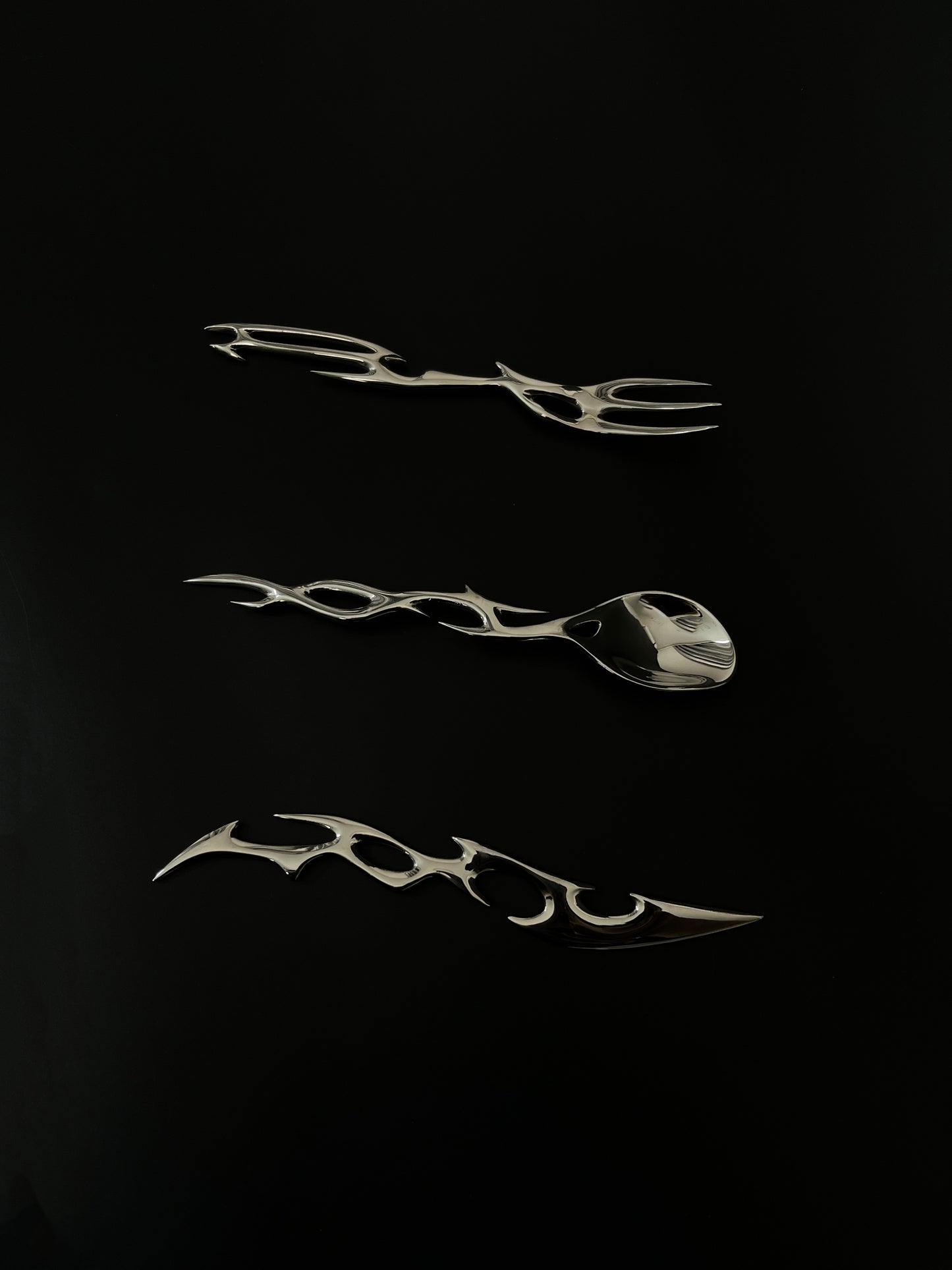 Cyber Rune Futuristic Design Cutlery