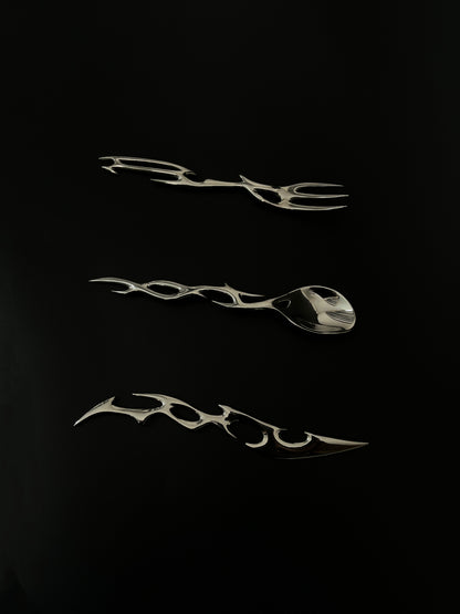 Cyber Rune Futuristic Design Cutlery