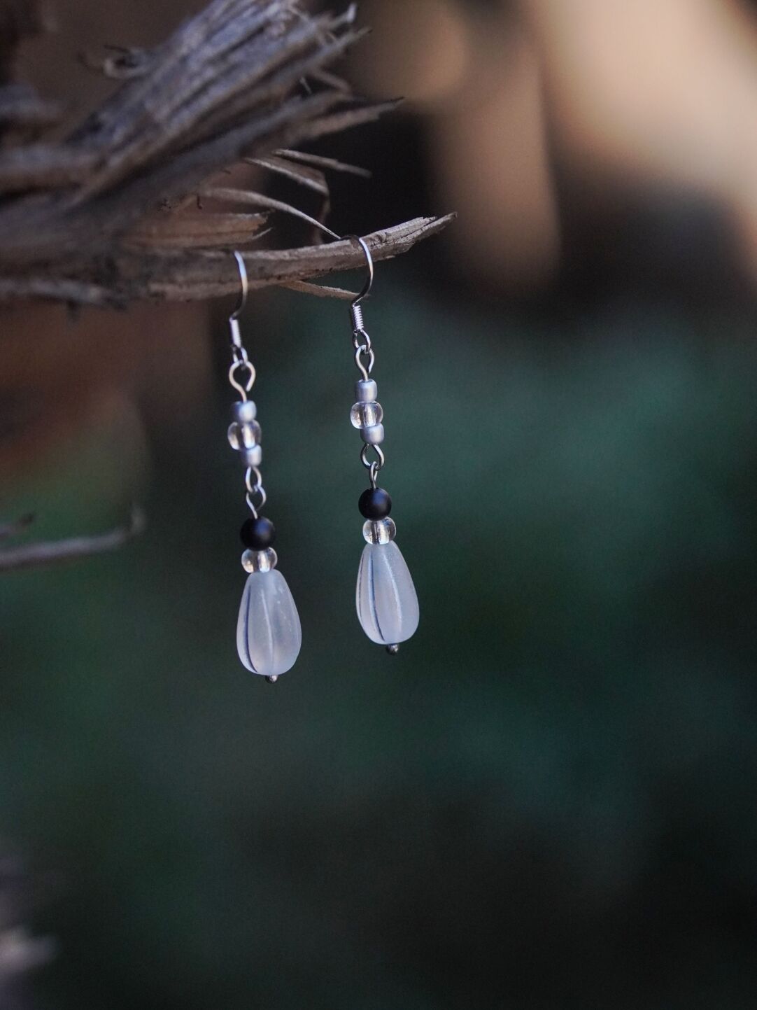 「Chinoiserie」 Gemstone Cool Matte Earrings