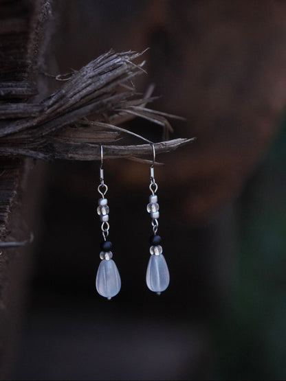 「Chinoiserie」 Gemstone Cool Matte Earrings