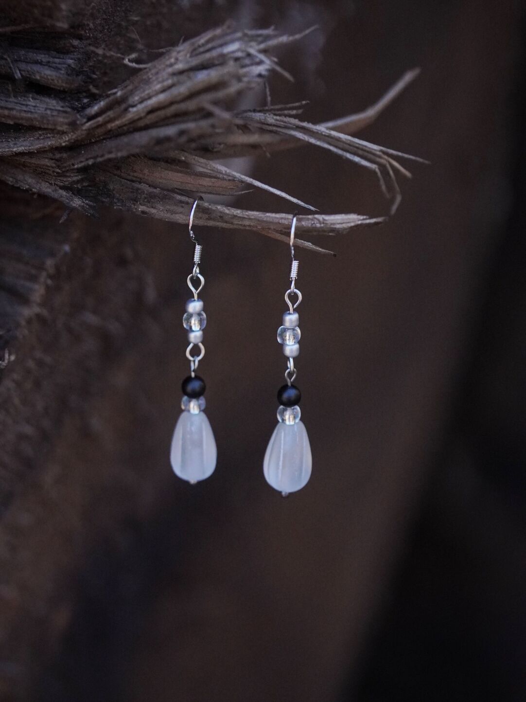 「Chinoiserie」 Gemstone Cool Matte Earrings