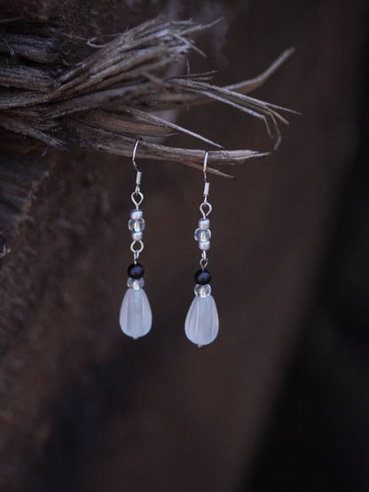 「Chinoiserie」 Gemstone Cool Matte Earrings