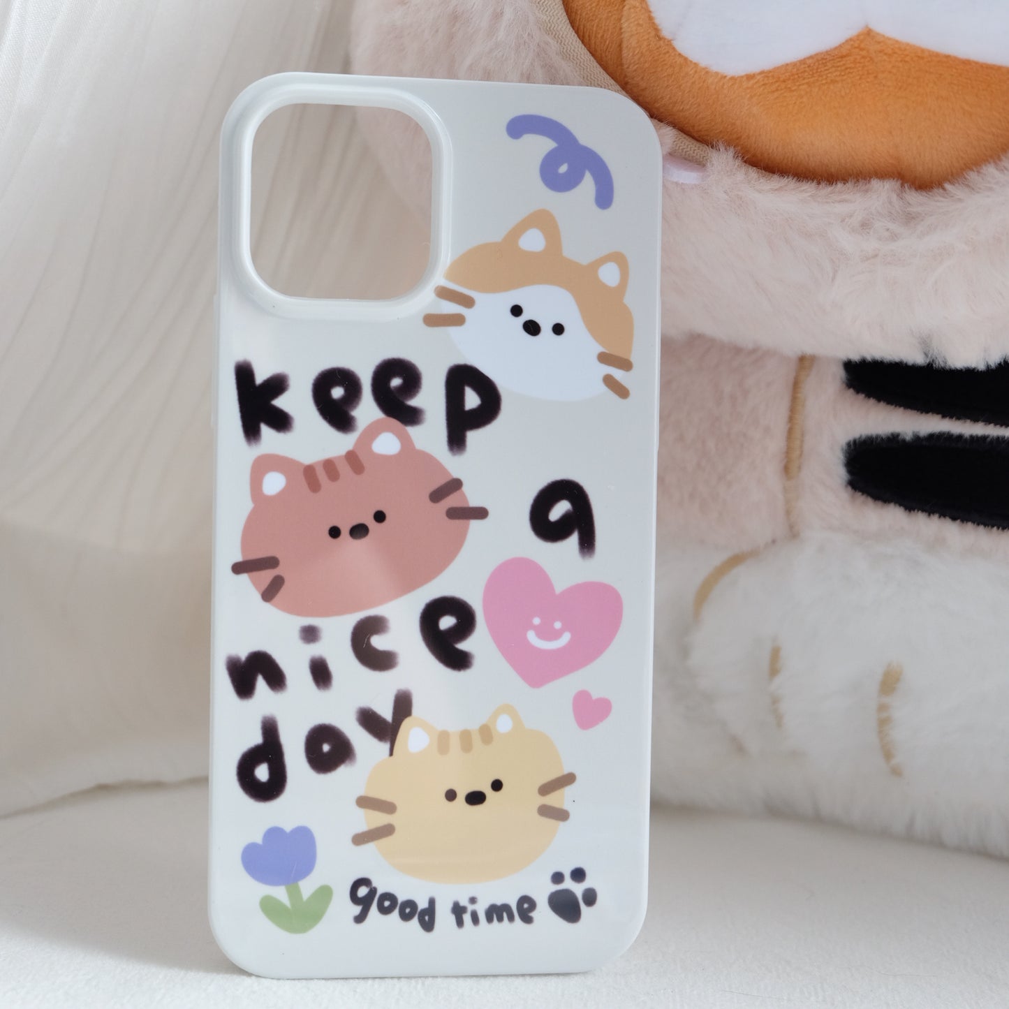 Keep a nice day cute kittens phone case