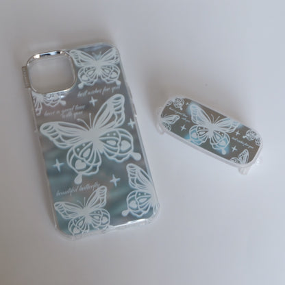 Butterfly Printed Metallic Water Ripple Phone Case