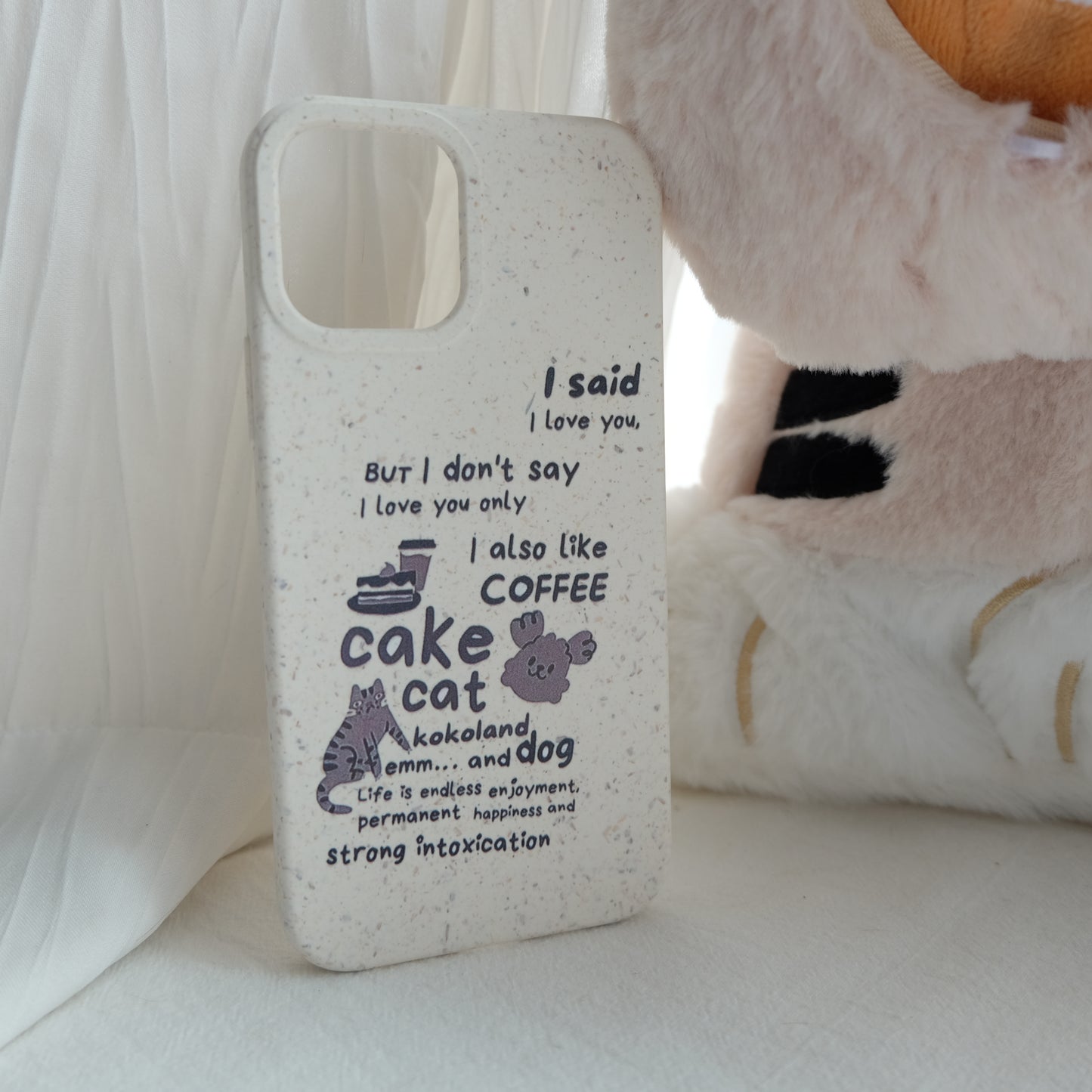 Coffee Cat and Cake degradable phone case | phone accessories | Three Fleas