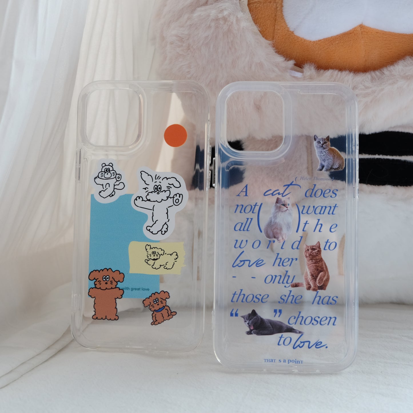 Adorable animals clear phone case