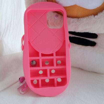 Pink funny slippers phone case