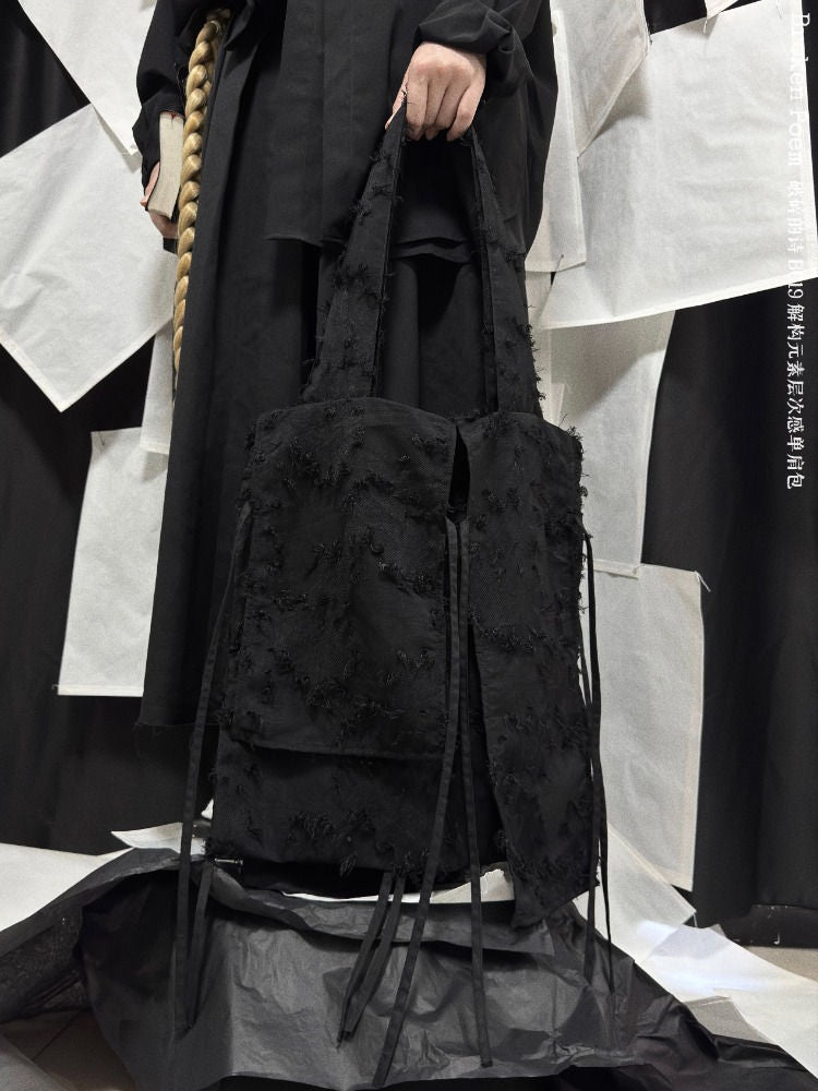 Dark Daisy Embossed Handmade Shoulder Bag