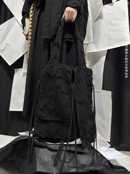 Dark Daisy Embossed Handmade Shoulder Bag