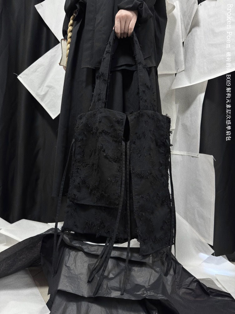 Dark Daisy Embossed Handmade Shoulder Bag